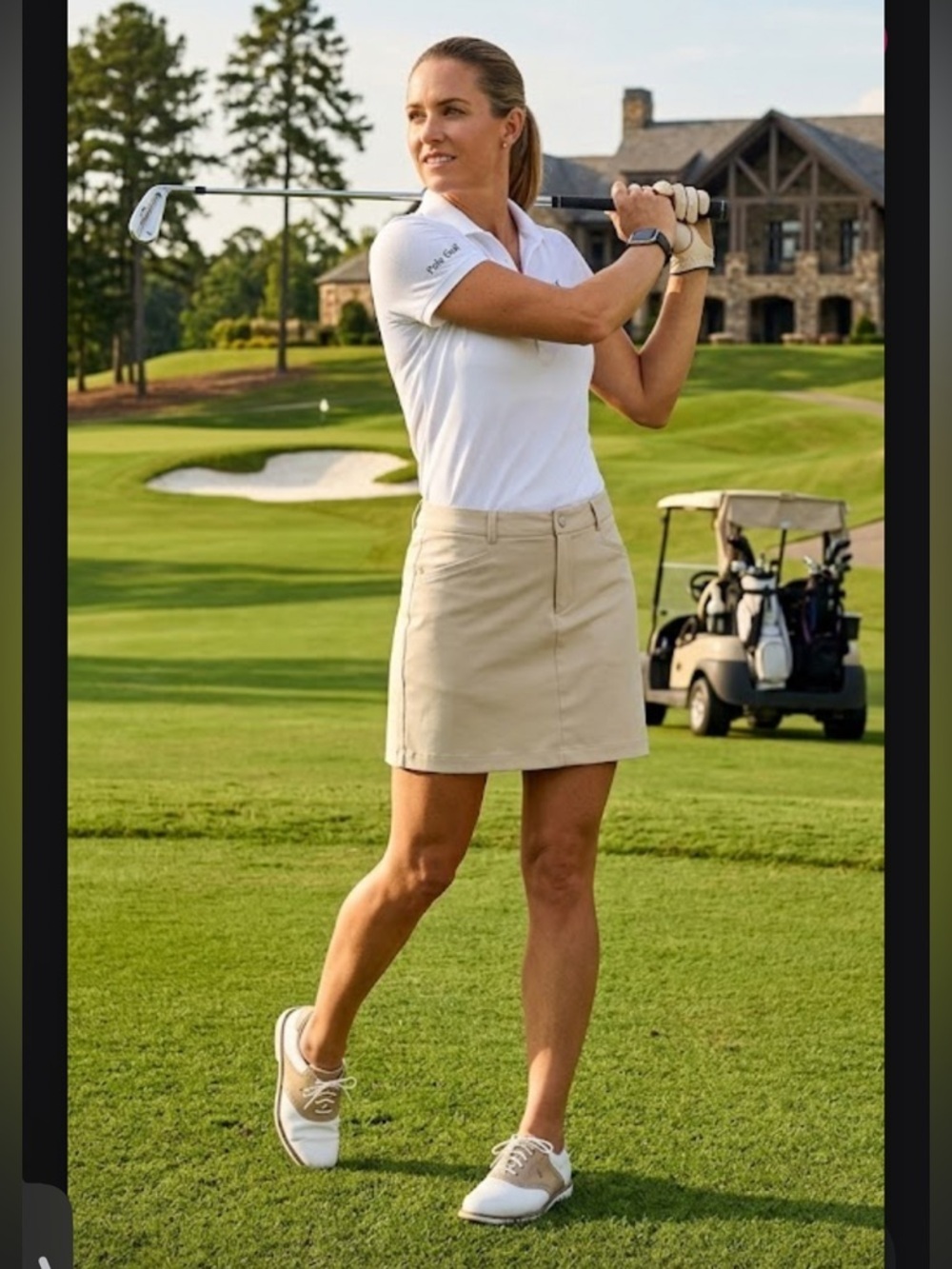Polo golf Stylish Beige Women's Mini Skirt